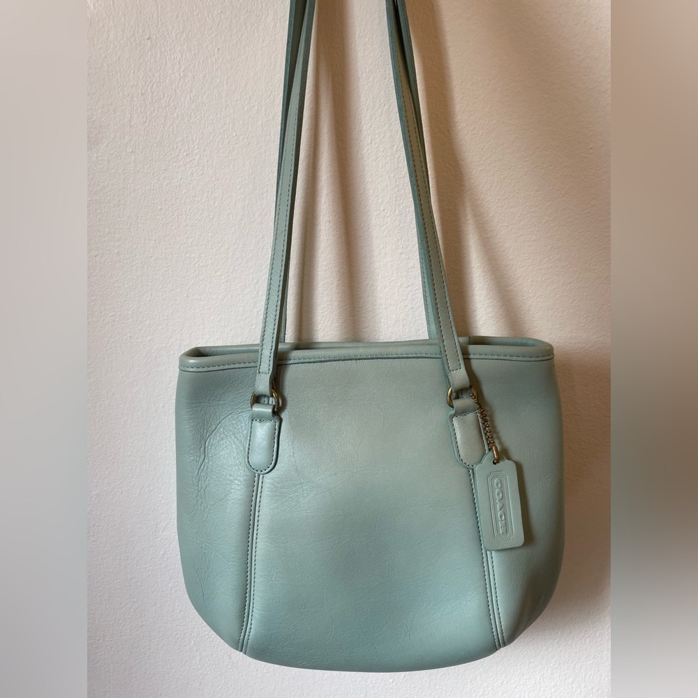 Vintage Coach Medium Framed Pouch Aqua 9996